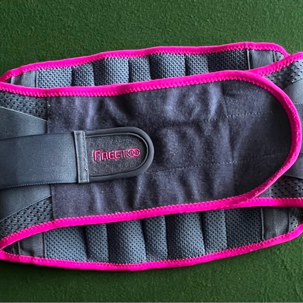 Women's Gray Waist Support Belt with Pink Trim